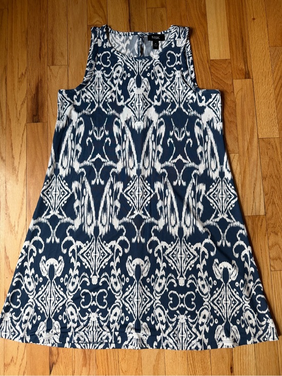 MSK Dresses & Skirts - MSK Navy and White Printed Sleeveless Dress